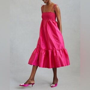 Dhruv Kapoor Shine Midi Dress Smocked Size S